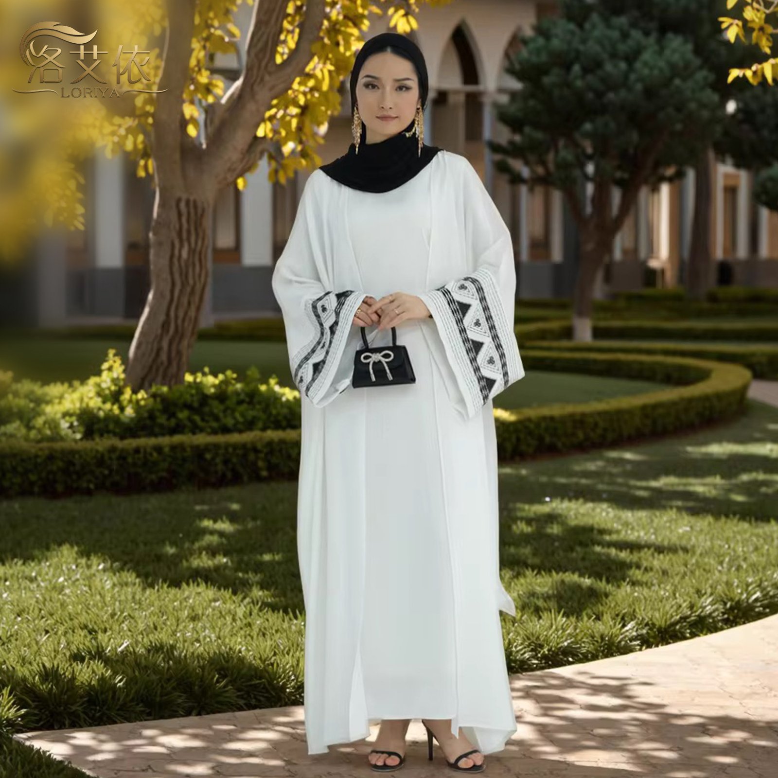Embroidered Kaftan Robe
