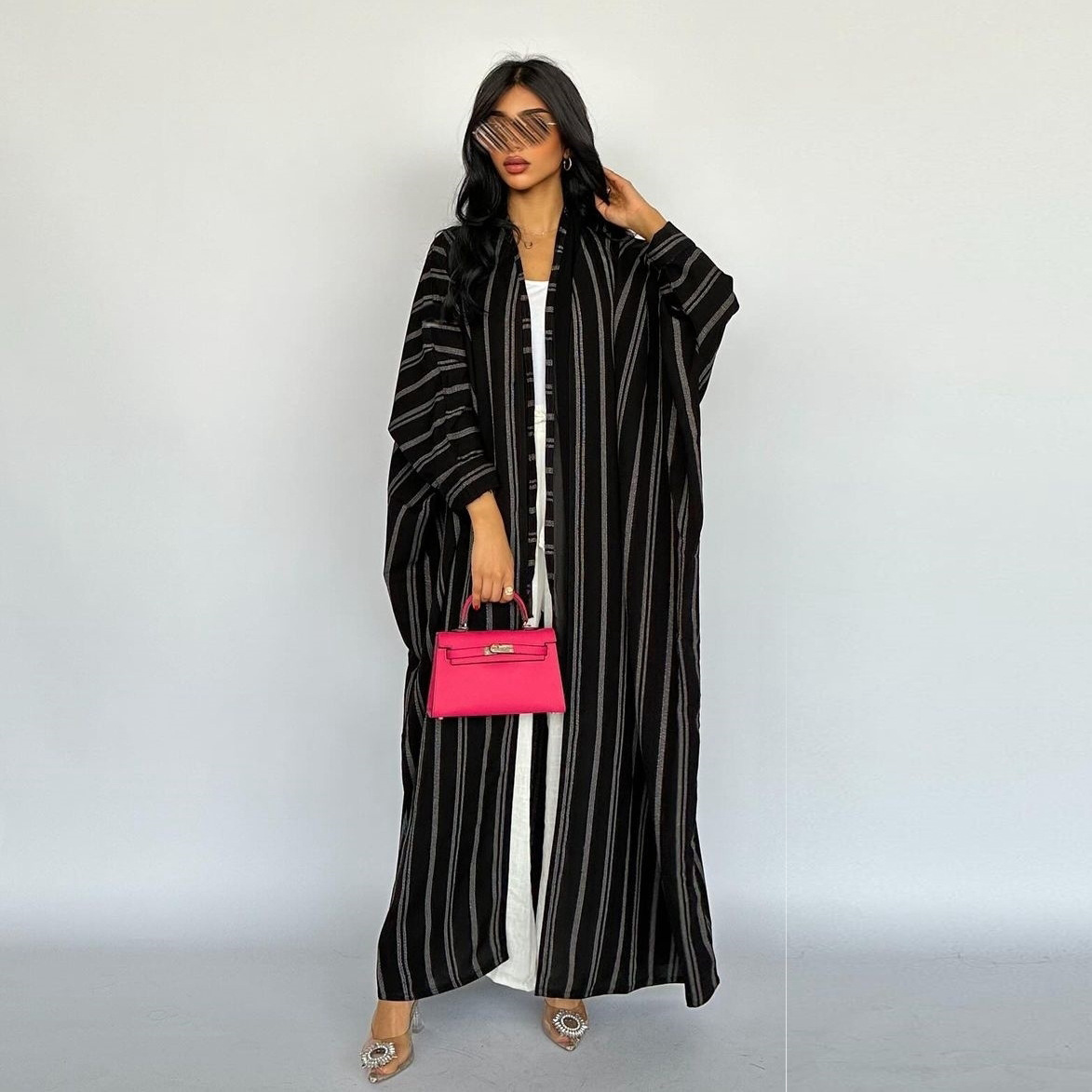stripped abaya