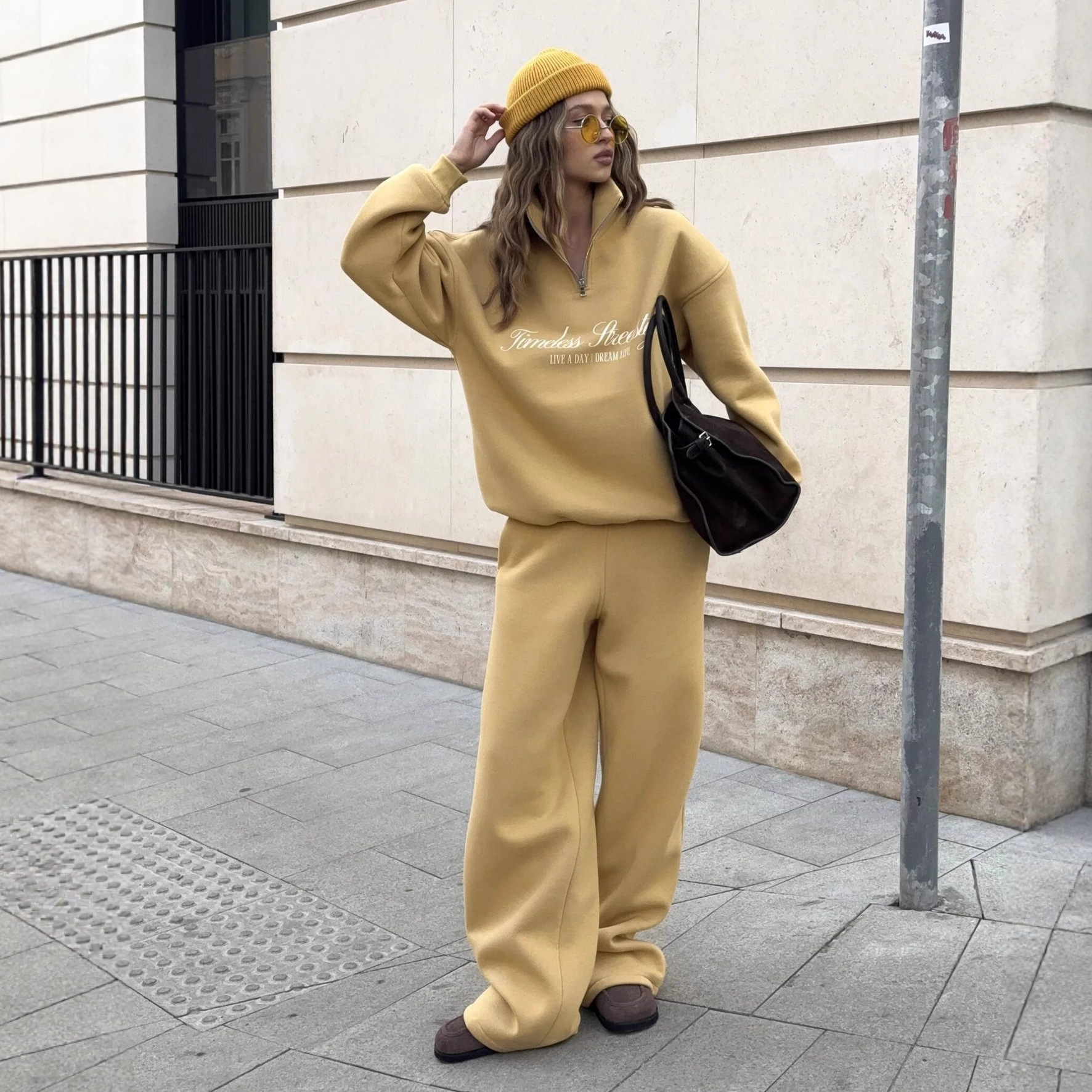 Letter Print Hoodie & Pants Set - Image 3