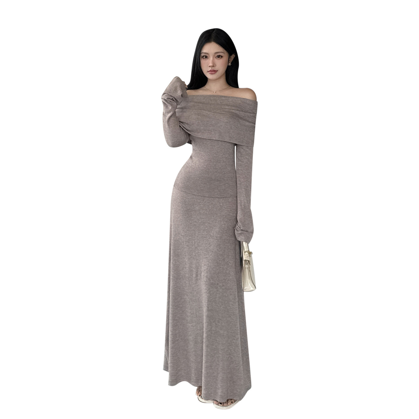 One shoulder knitted suit women's autumn and