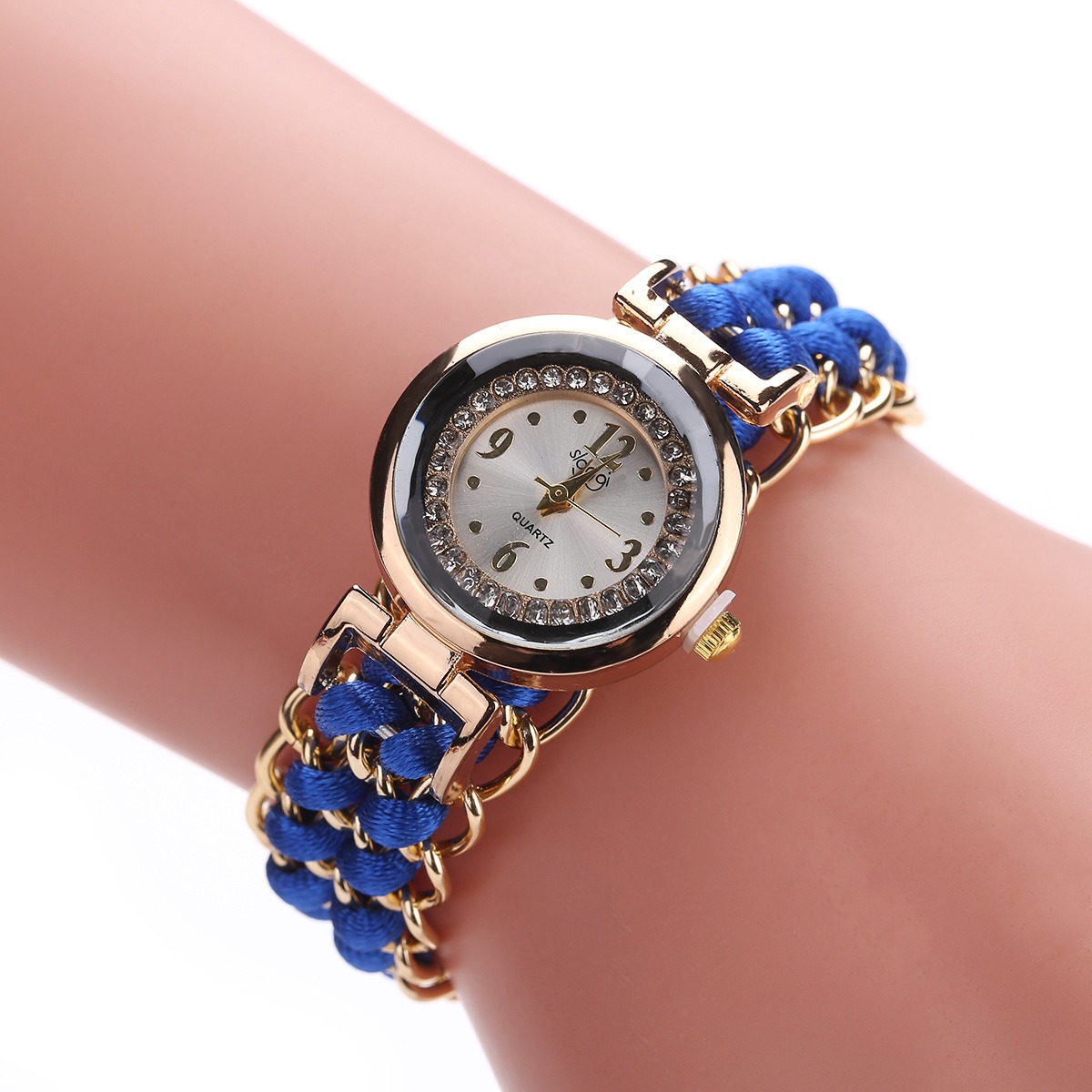 Diamond Dial Woven Strap Watch - Image 8