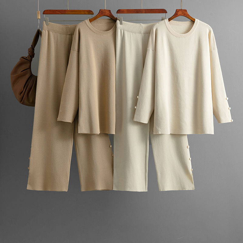 Solid color sweater set for women - Image 3
