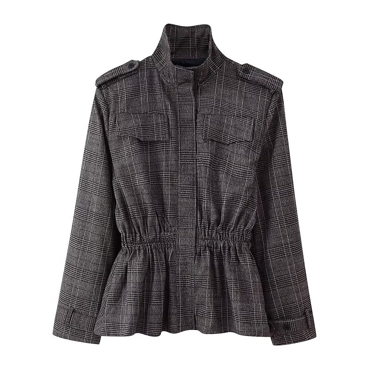Plaid ruffled jacket+balloon version pants - Image 2