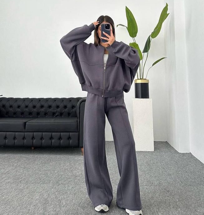 Casual Two-Piece Set Women's Autumn/Winter Cardigan Sporty Streetwear Long Sleeve Jacket and Pants Outfit - Image 10