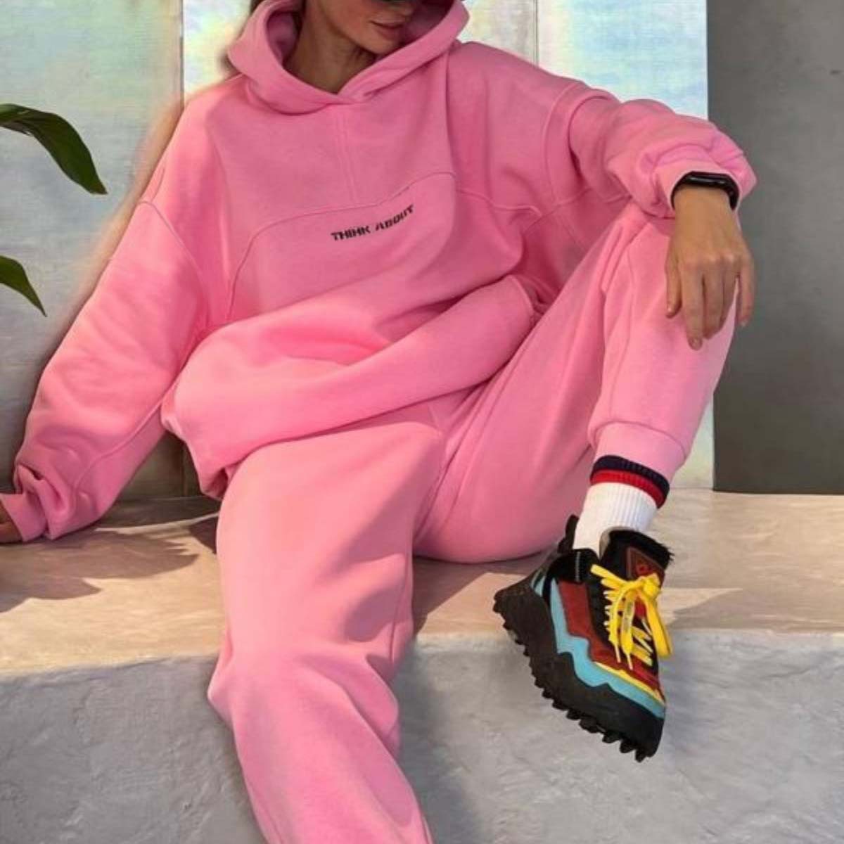 Fashionable Hooded Printed Sweatshirt Casual Sports Set for WomenAutumn and Spring Wear - Image 7