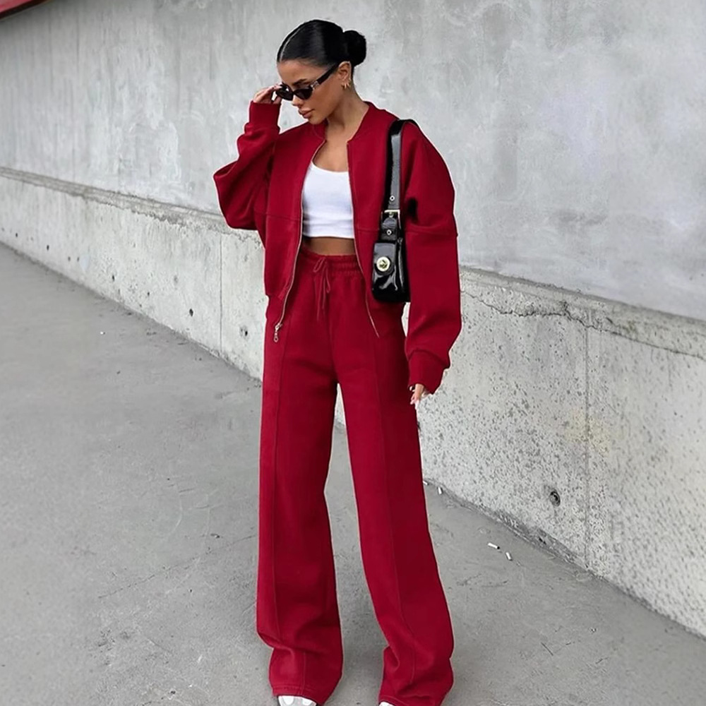 Casual Two-Piece Set Women's Autumn/Winter Cardigan Sporty Streetwear Long Sleeve Jacket and Pants Outfit - Image 4