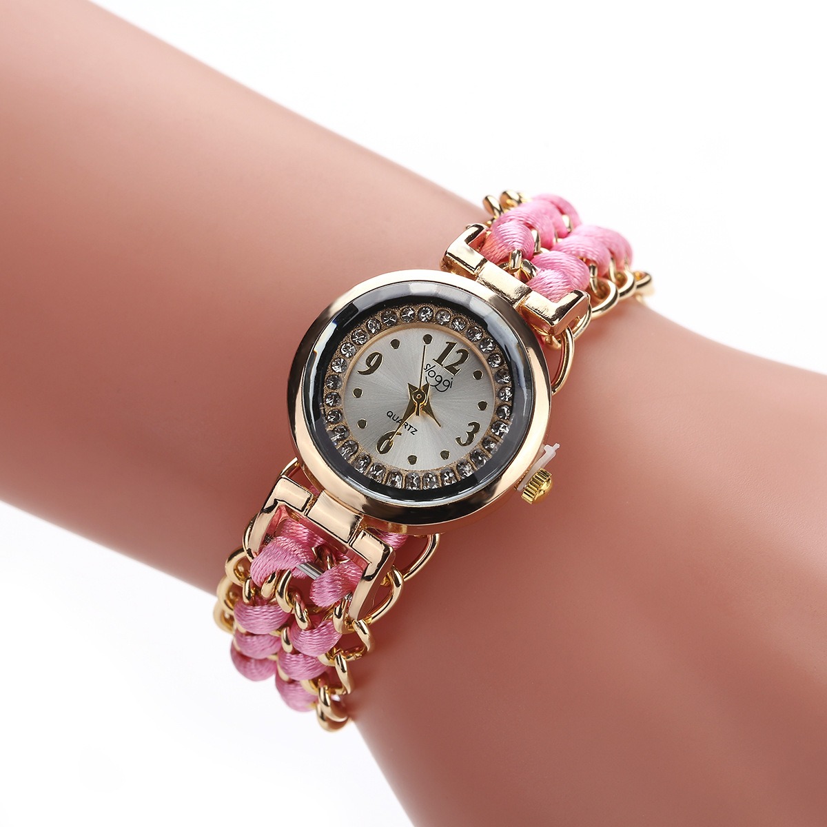 Diamond Dial Woven Strap Watch - Image 6