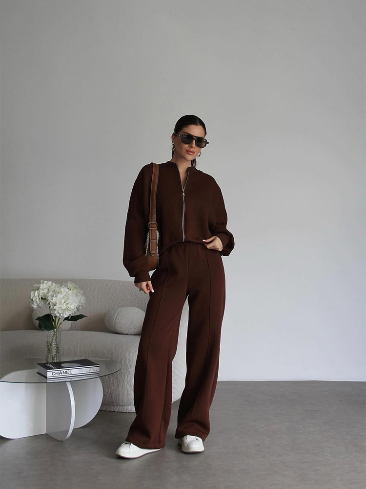 Casual Two-Piece Set Women's Autumn/Winter Cardigan Sporty Streetwear Long Sleeve Jacket and Pants Outfit - Image 13