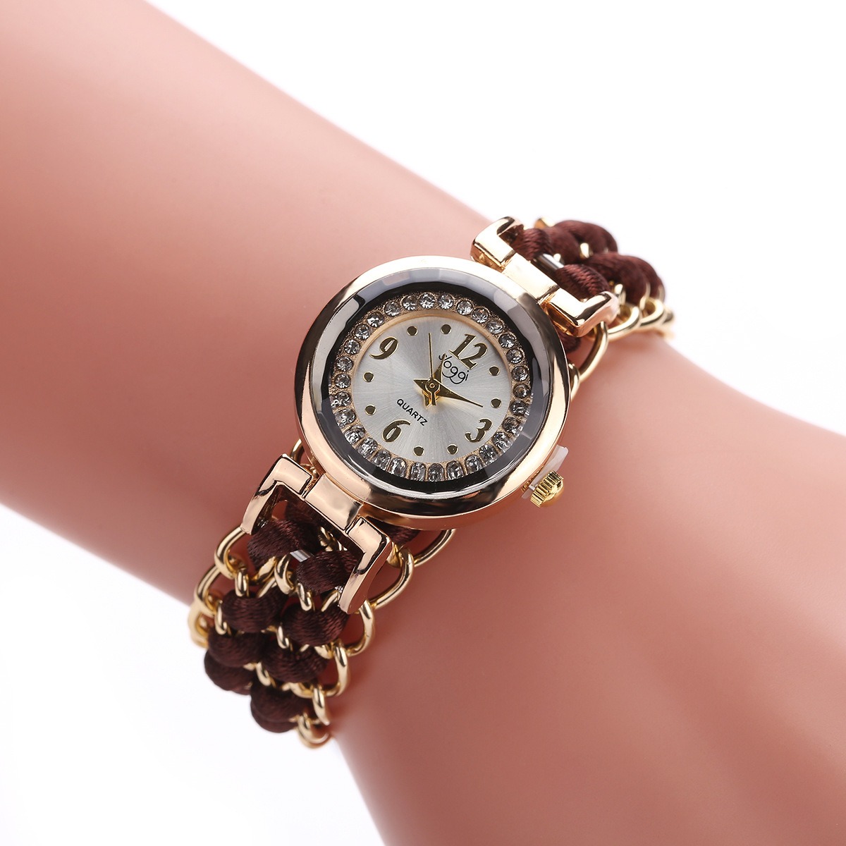 Diamond Dial Woven Strap Watch - Image 5