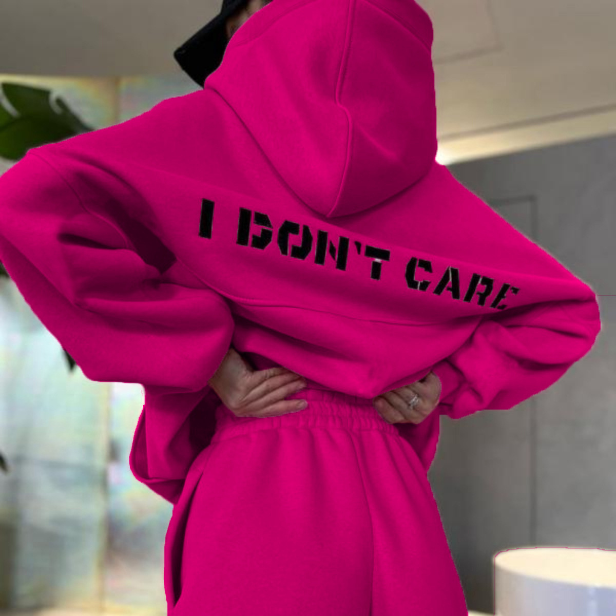 Fashionable Hooded Printed Sweatshirt Casual Sports Set for WomenAutumn and Spring Wear - Image 5