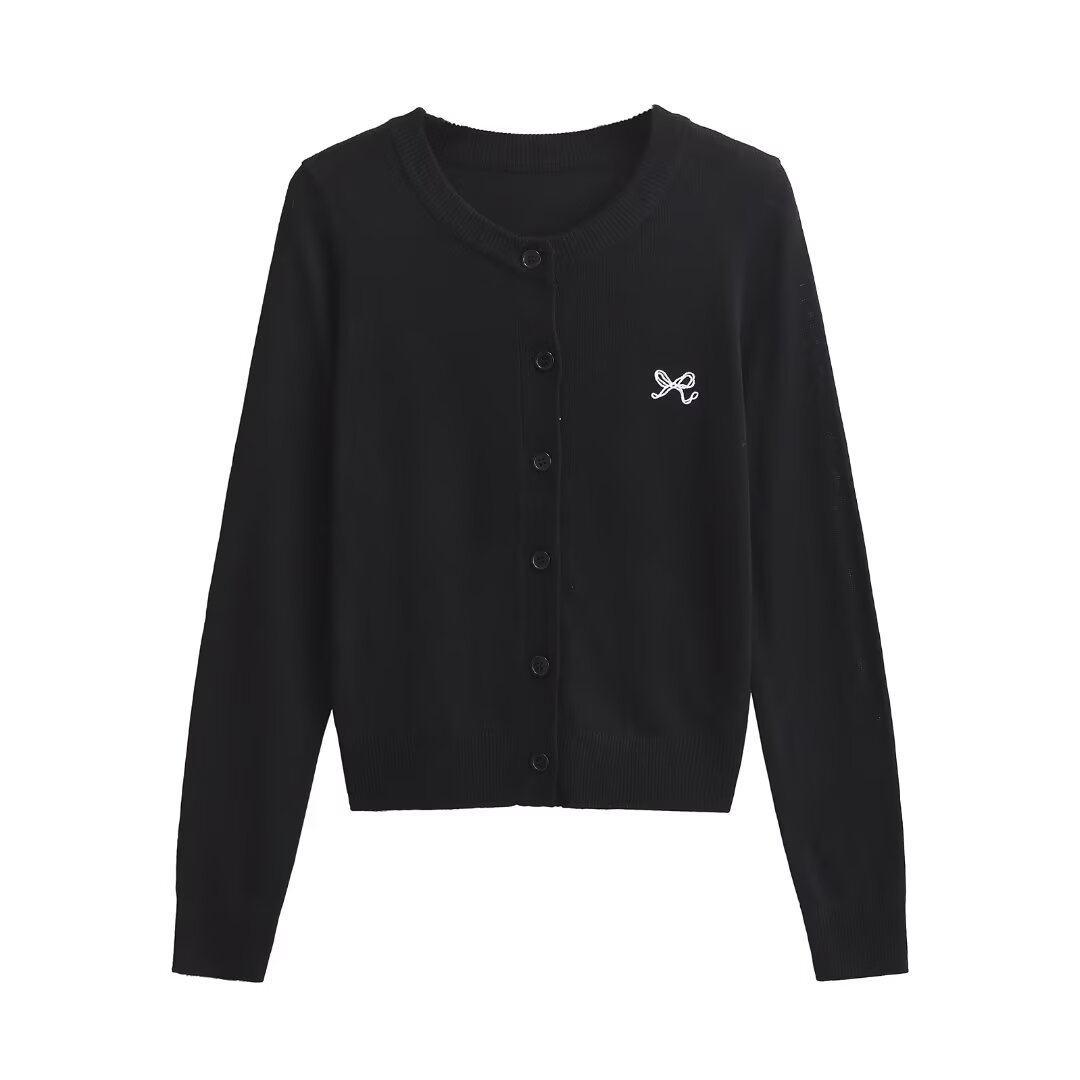 Round neck single breasted long sleeved top - Image 5