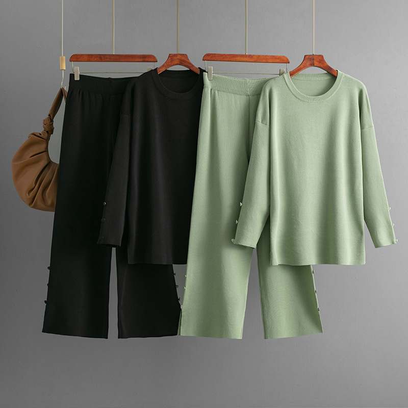 Solid color sweater set for women - Image 2
