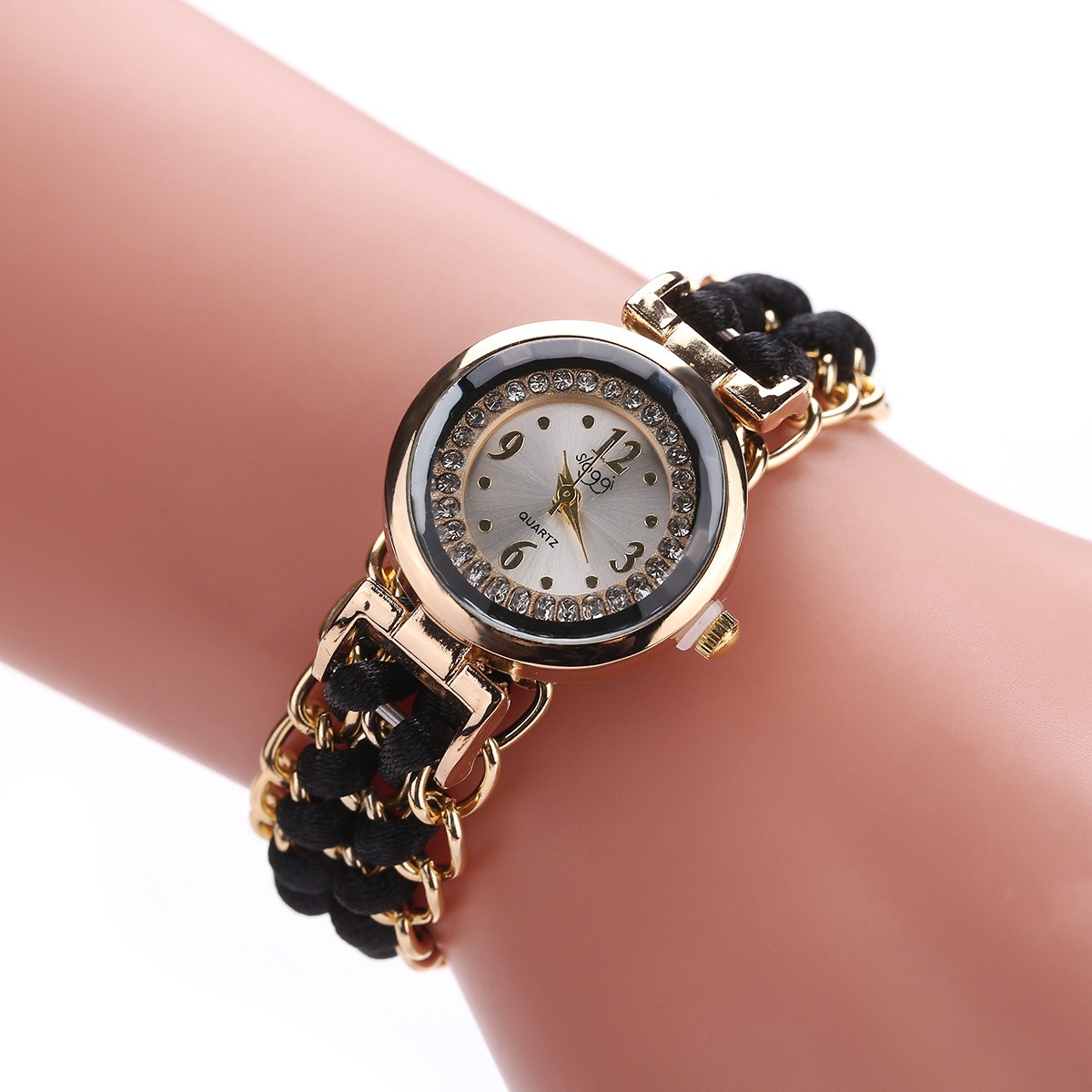 Diamond Dial Woven Strap Watch - Image 7