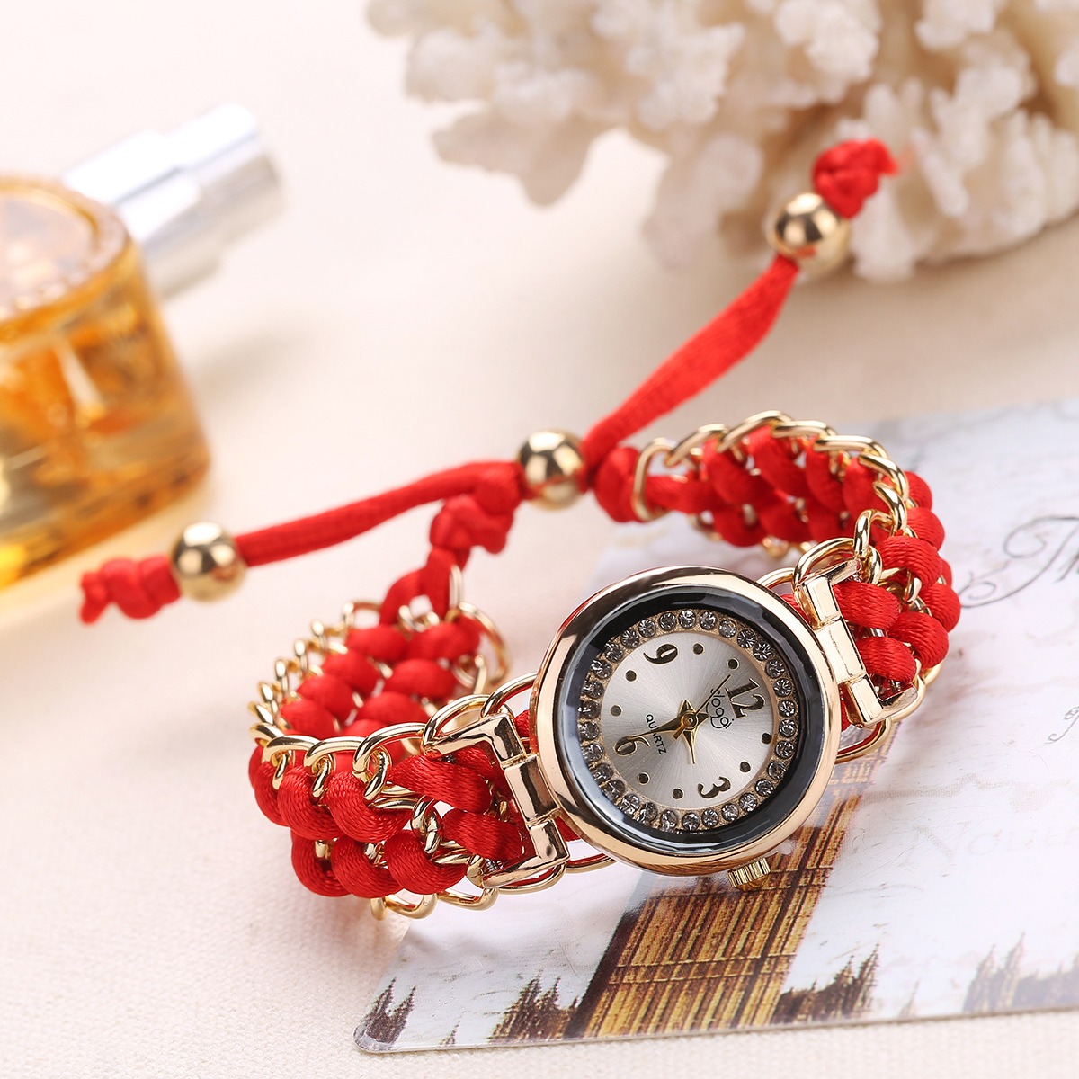 Diamond Dial Woven Strap Watch - Image 13