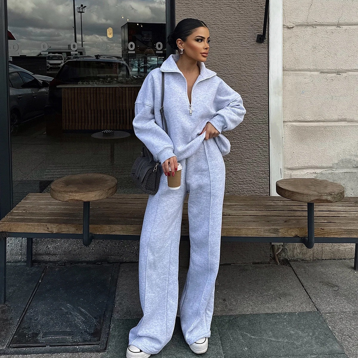 Fashion Casual Women's Two-Piece Set: Hooded