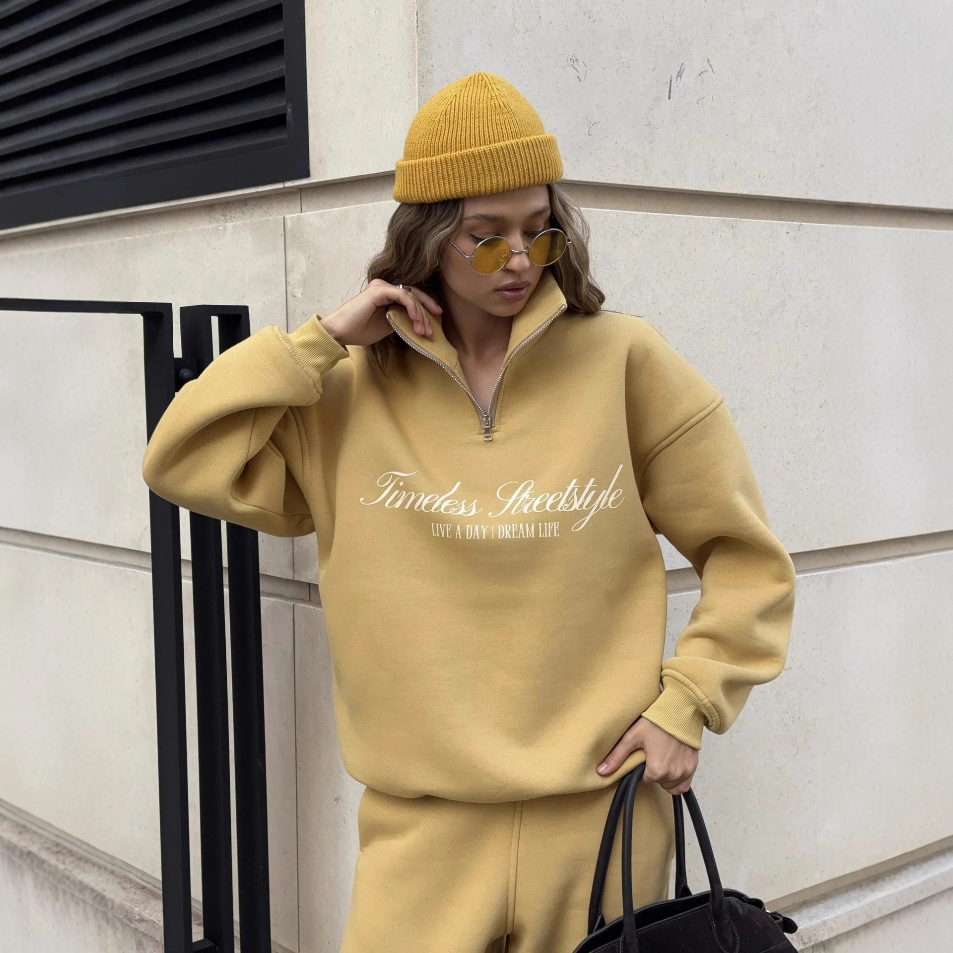 Letter Print Hoodie & Pants Set