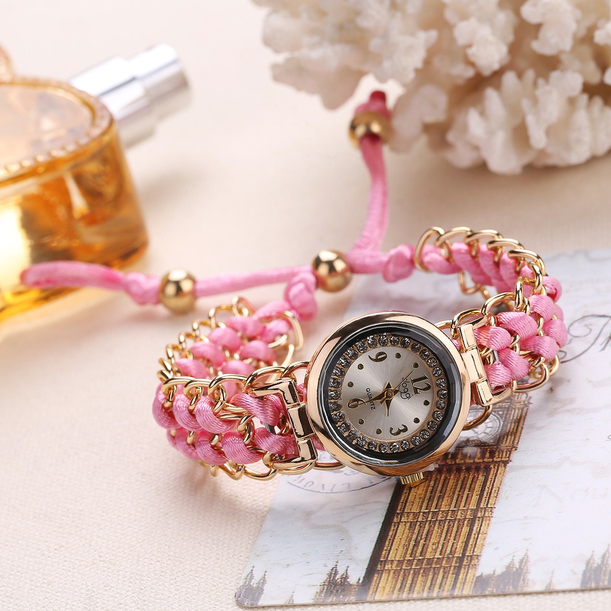 Diamond Dial Woven Strap Watch - Image 12