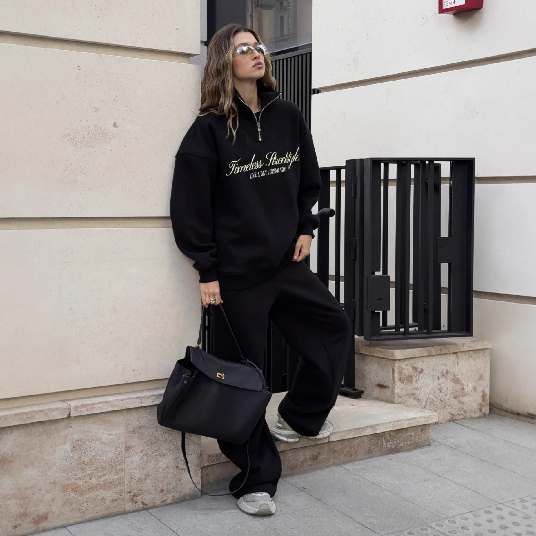 Letter Print Hoodie & Pants Set - Image 4