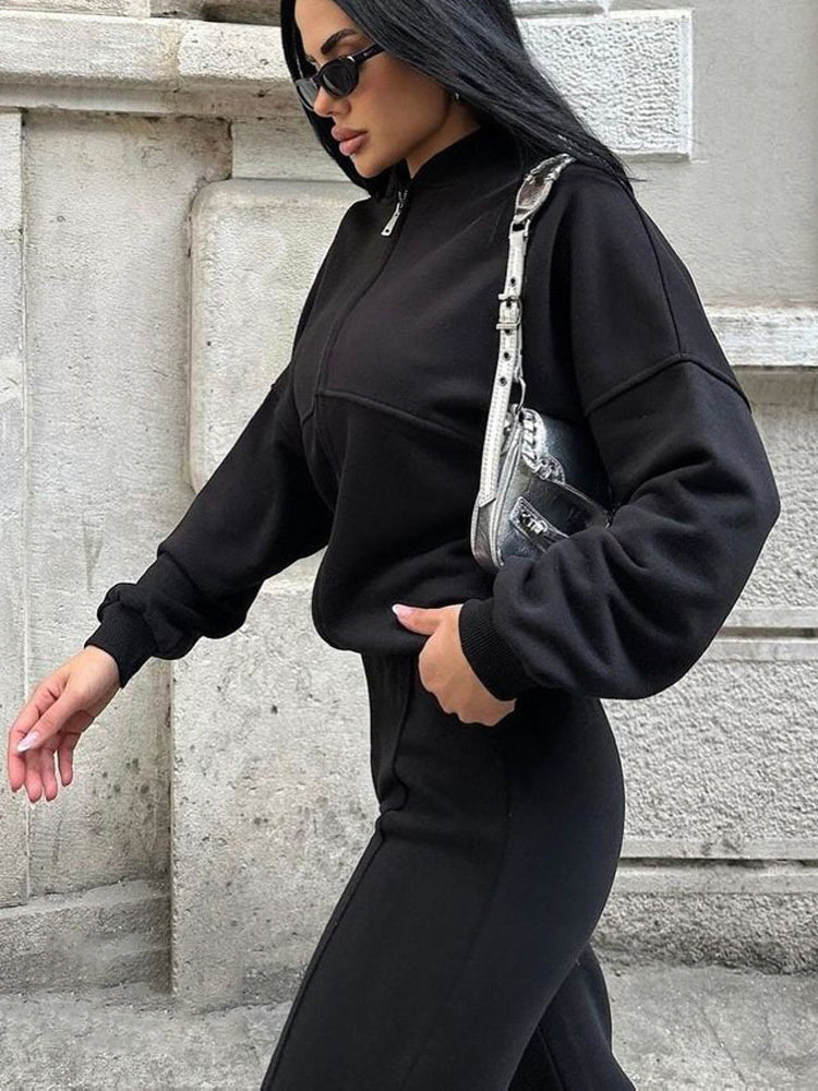 Casual Two-Piece Set Women's Autumn/Winter Cardigan Sporty Streetwear Long Sleeve Jacket and Pants Outfit - Image 7