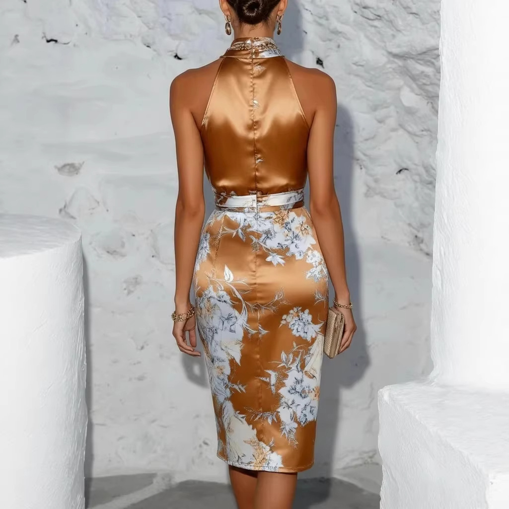 Halter Neck Chiffon Gown - Image 4