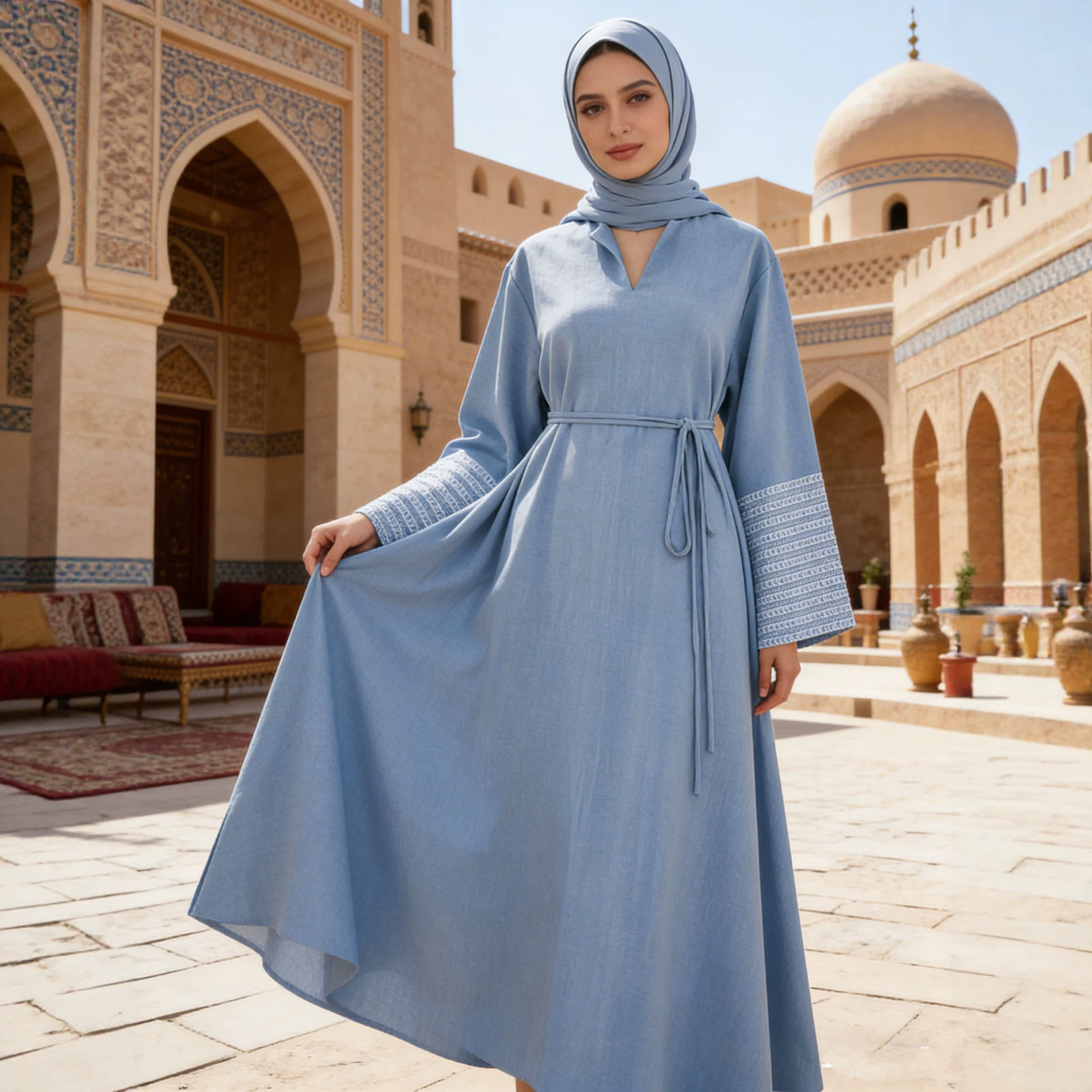 Oversized Embroidered Abaya - Image 5