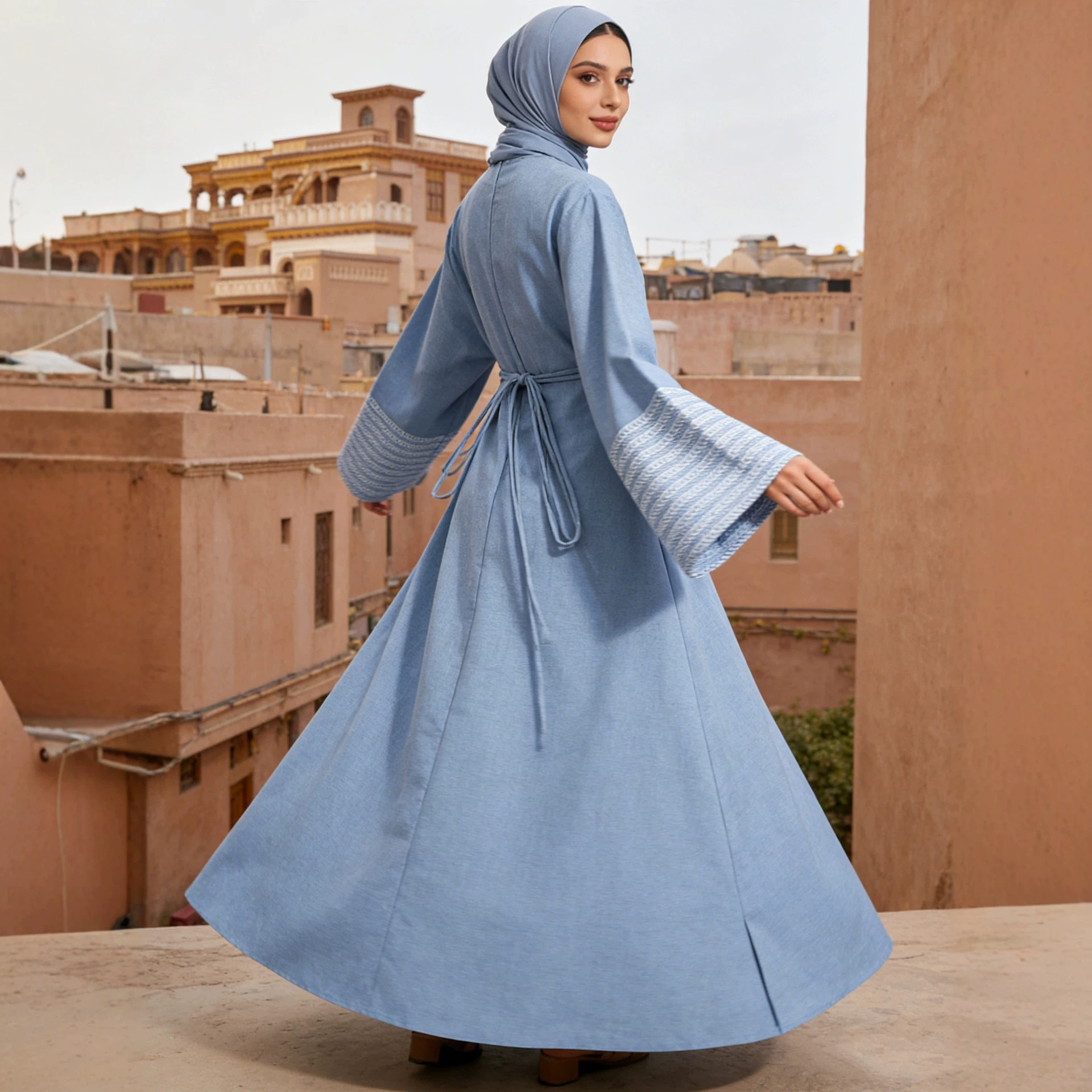 Oversized Embroidered Abaya - Image 3