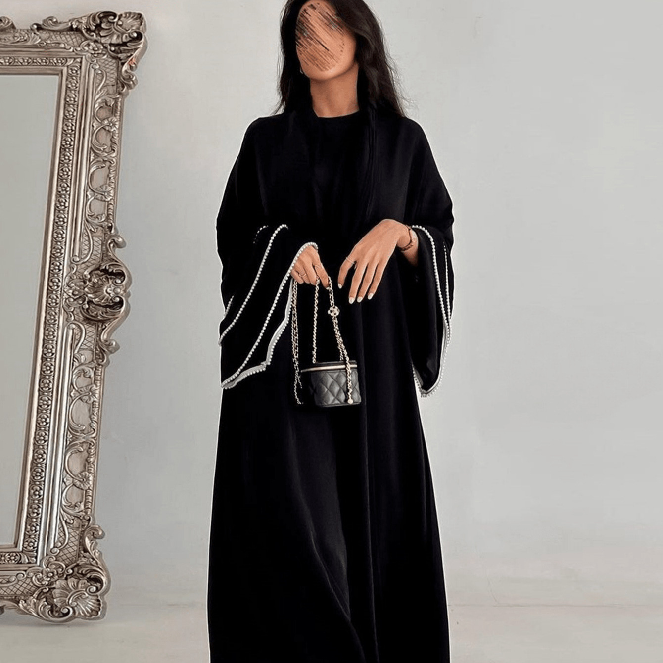 Pearl Cuff Cardigan Abaya - Image 3