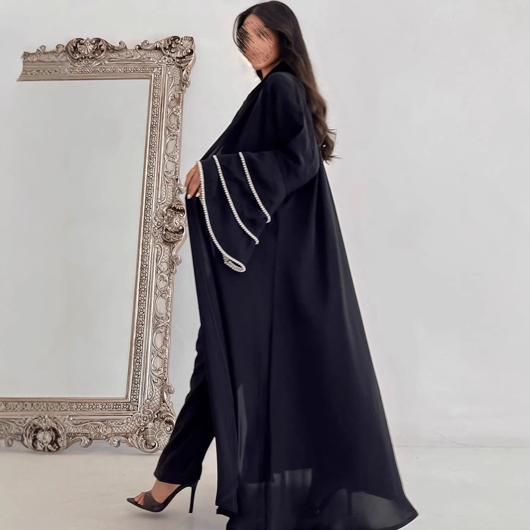 Pearl Cuff Cardigan Abaya - Image 2