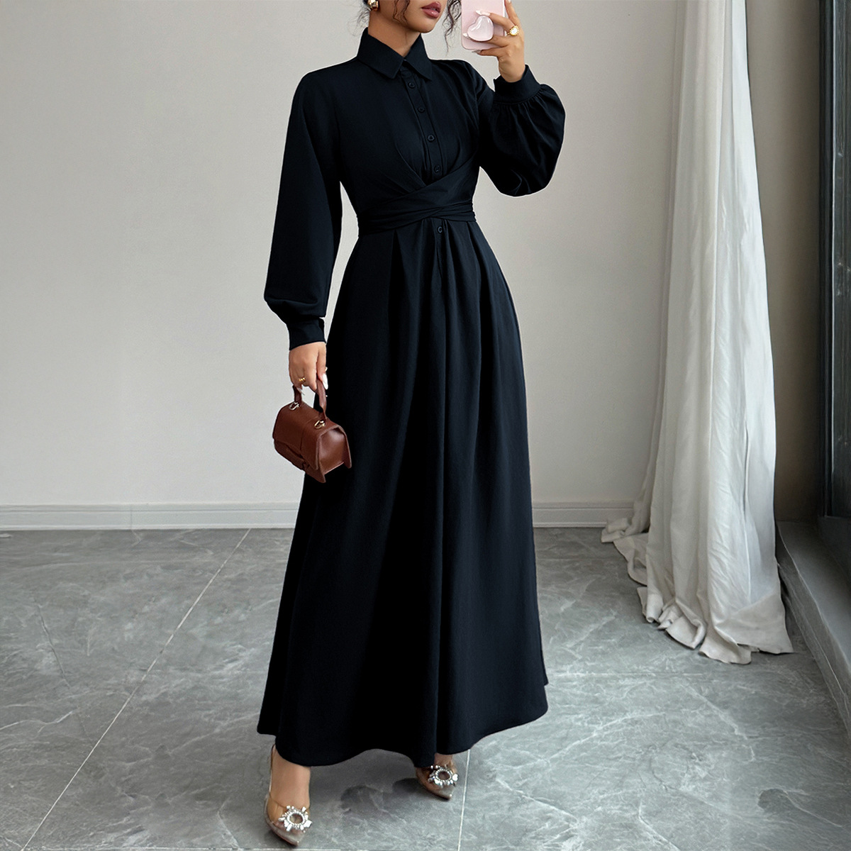 Long sleeved long skirt dress - Image 6