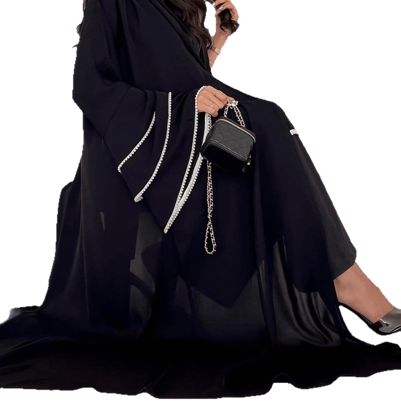 Pearl Cuff Cardigan Abaya - Image 5