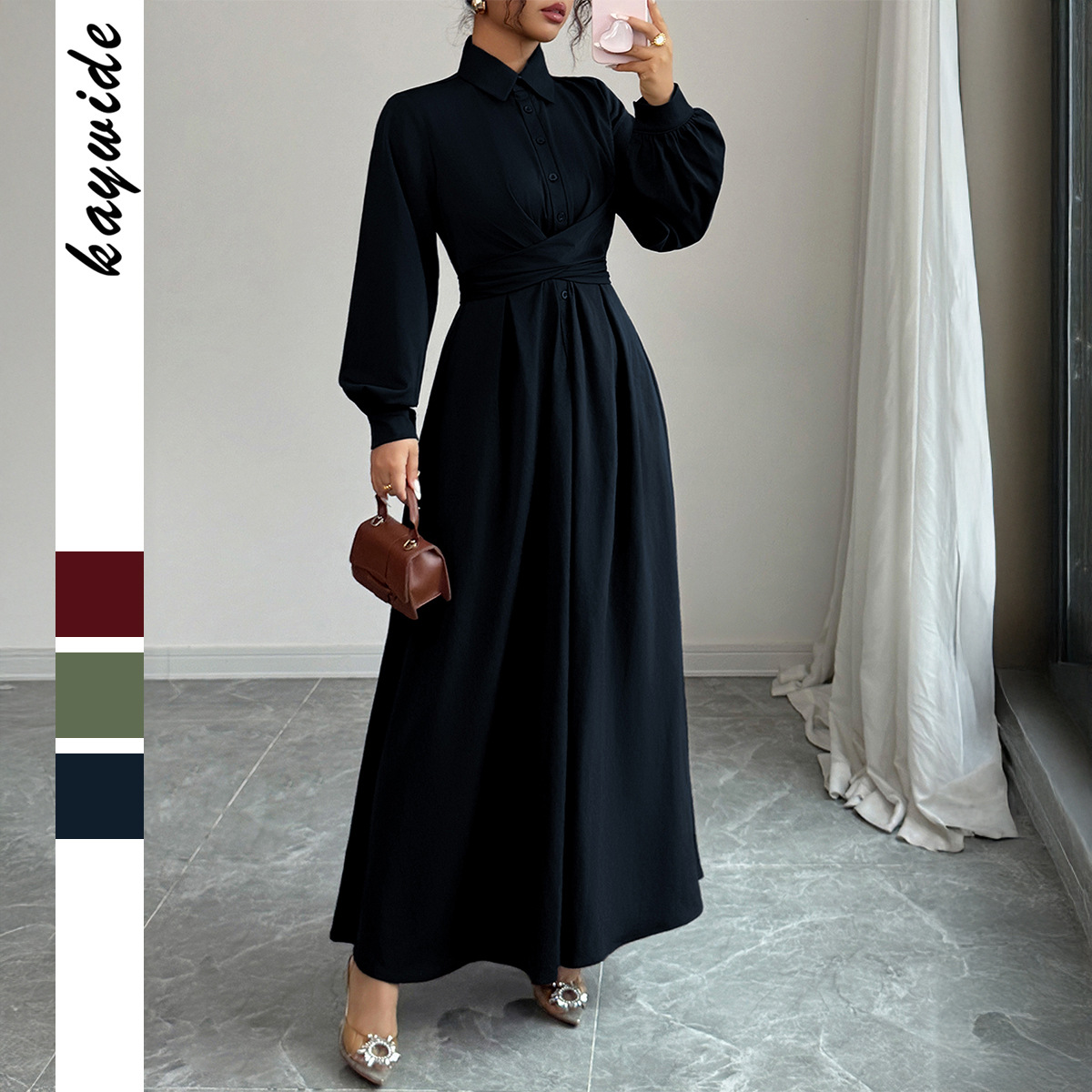 Long sleeved long skirt dress - Image 2
